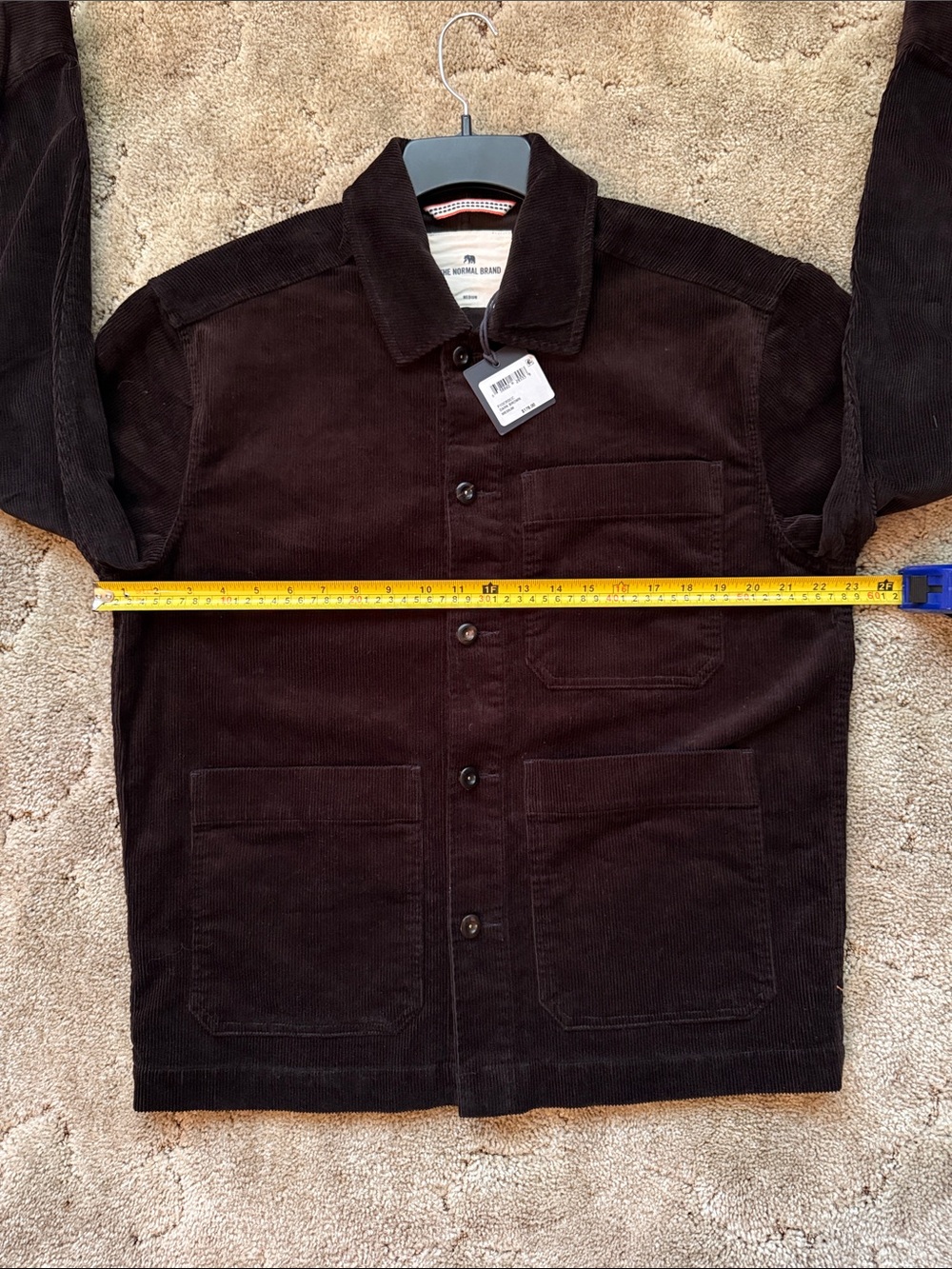 The Normal Brand Men's Dark Brown Corduroy Chore Coat Medium NWT - Picture 4 of 9